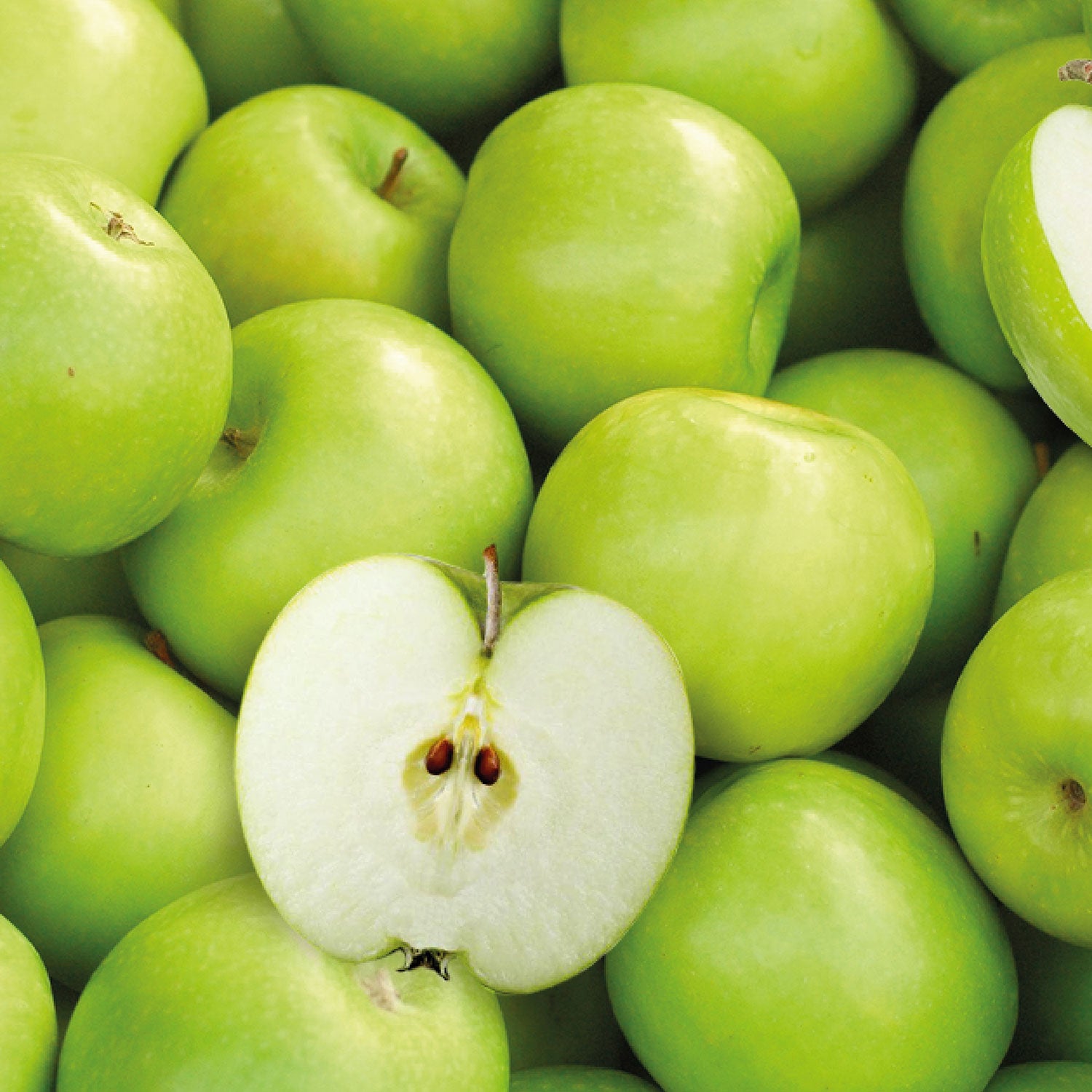 Stack of green apples