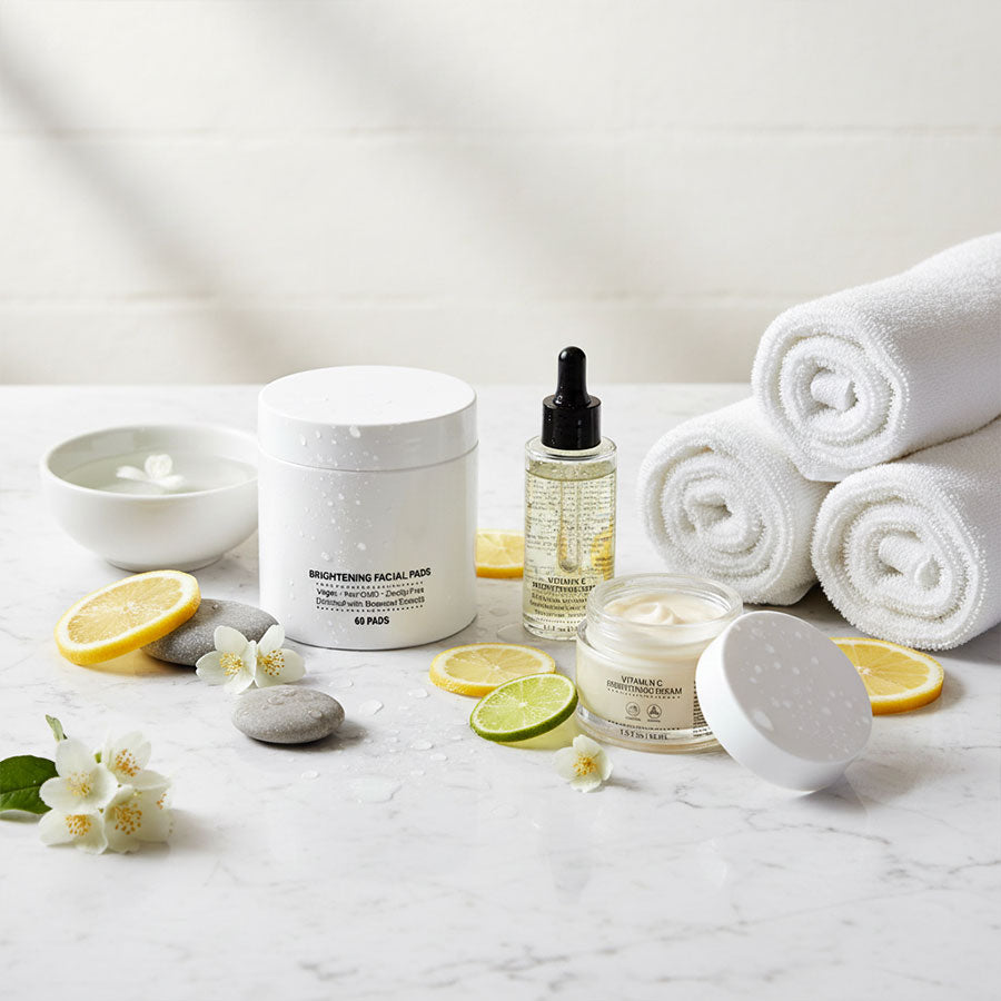 Skincare products with lemons