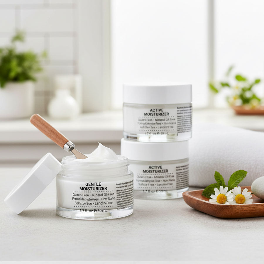 Two jars of skincare products